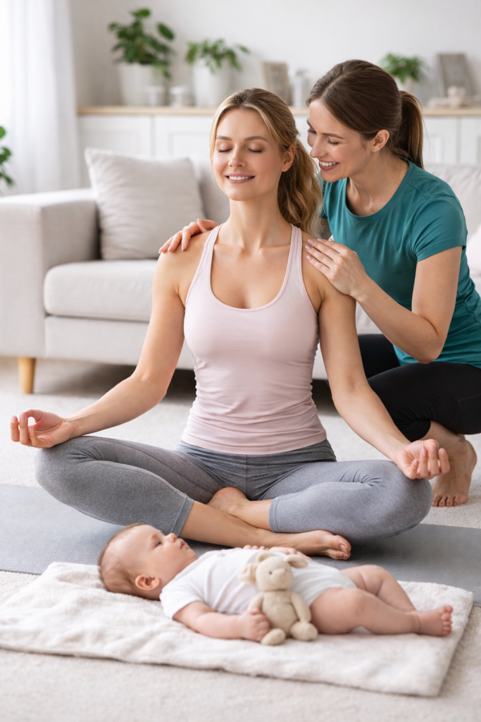 yoga pour des femmes après acouchement1